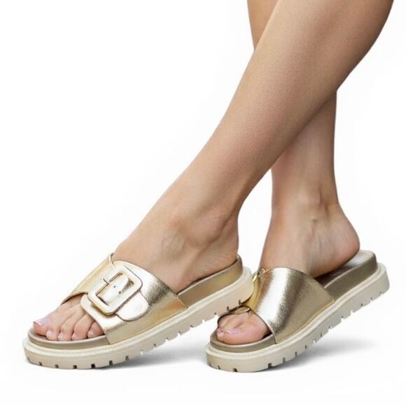 MIA Shoes Slip-on Sandals Gya Gold US 8.5 M GS1488502 - Picture 1 of 10